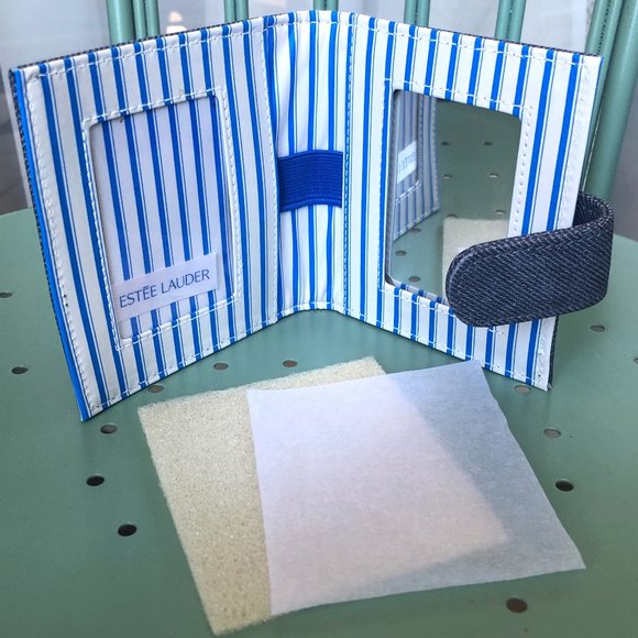 Vintage Estee Lauder Beach Tote Bag & ID Case NWOT - Picture 3 of 9